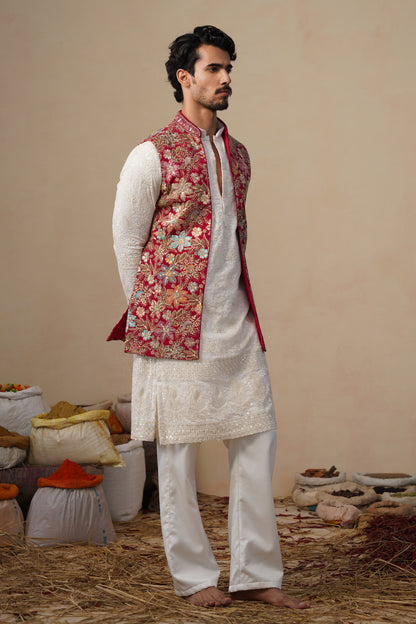 PRABHAT HOT PINK KURTA JACKET SET