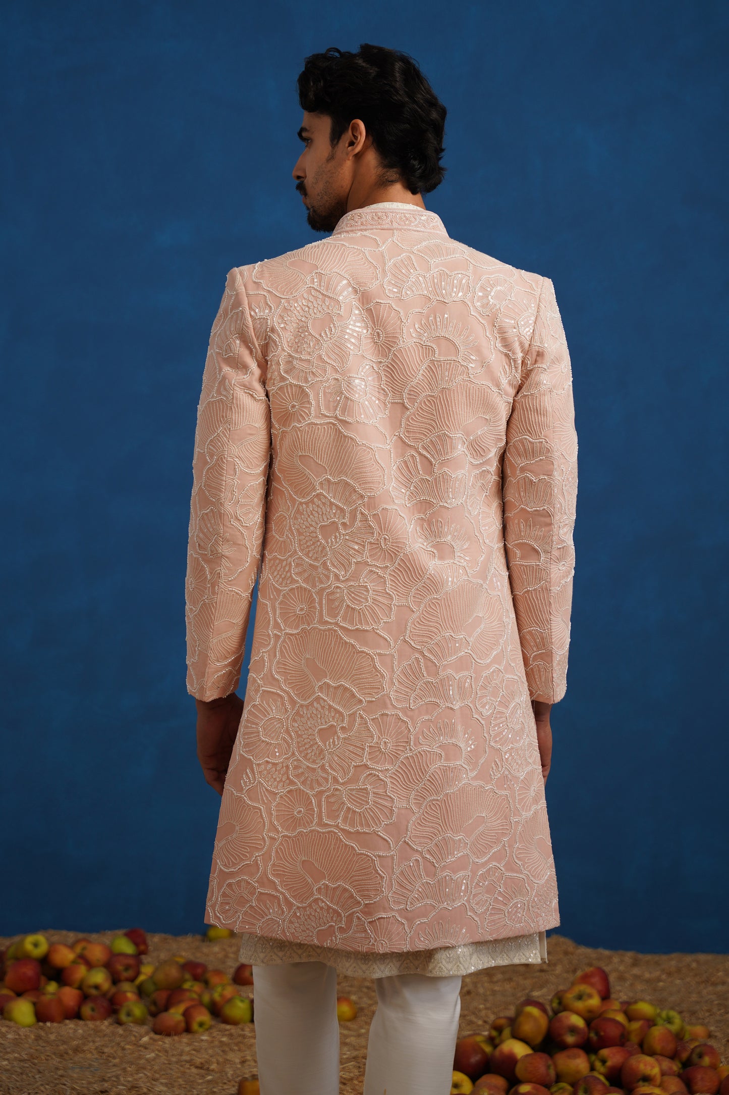 PARTHIV CUTDANA PINK SHERWANI SET