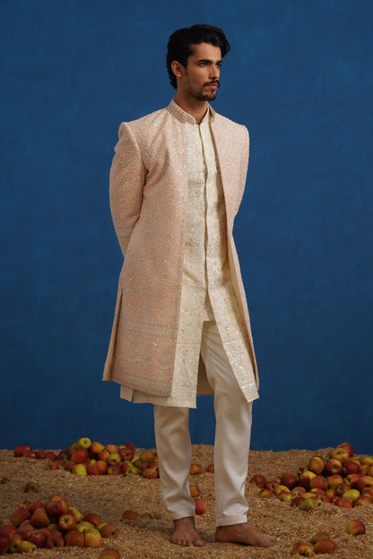 KAMAL CUTDANA PINK SHERWANI SET
