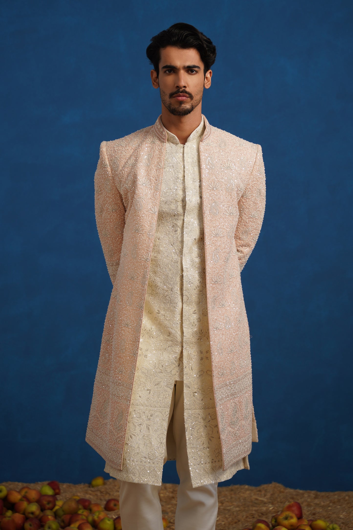 KAMAL CUTDANA PINK SHERWANI SET