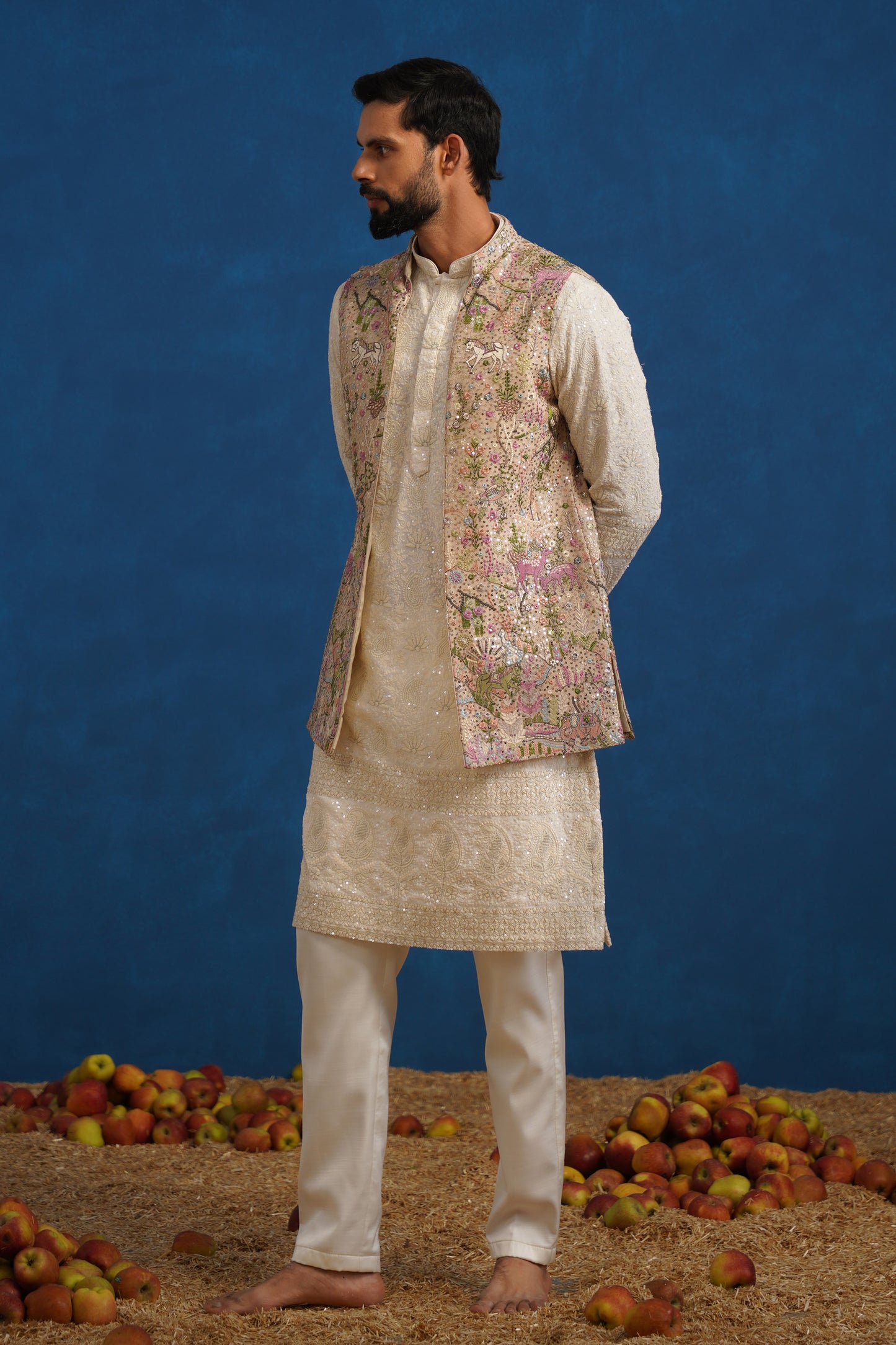HEERAN CHIKU KURTA JACKET SET