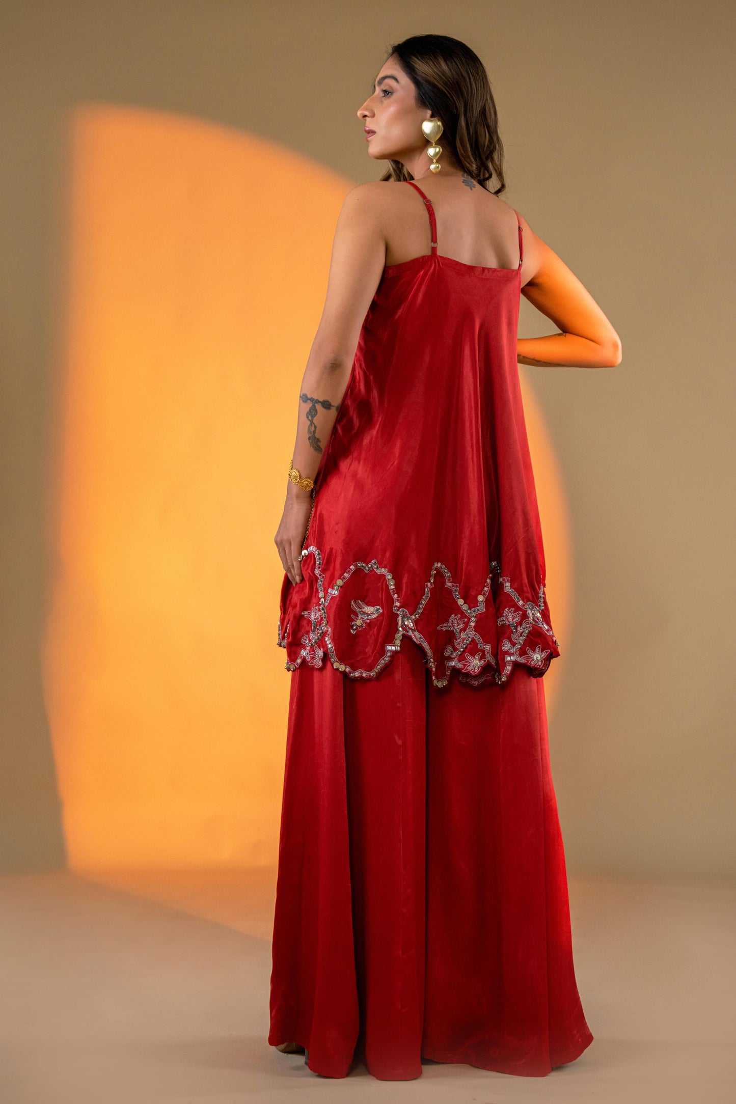 RED KURTA SET