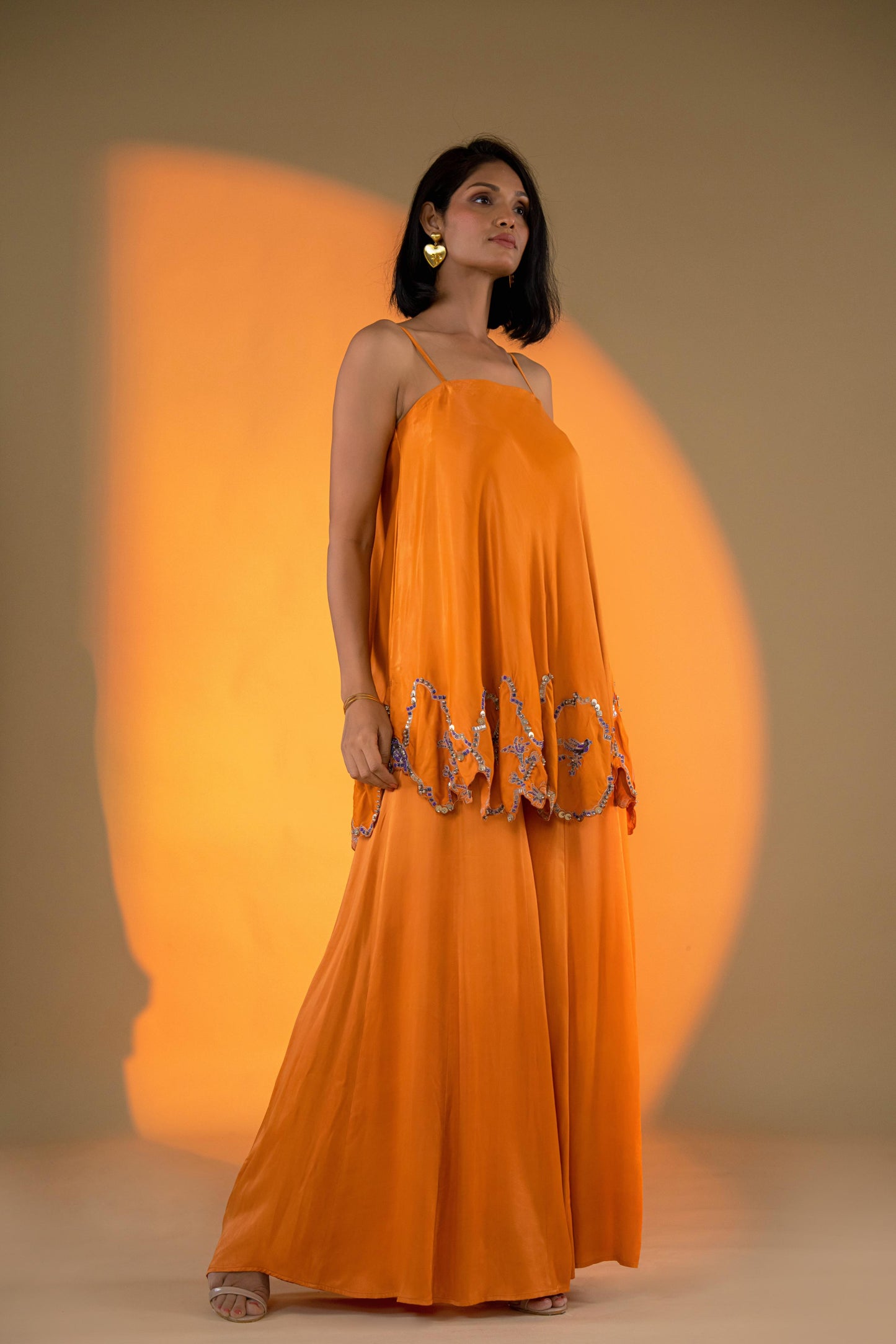 ORANGE  KURTA SET