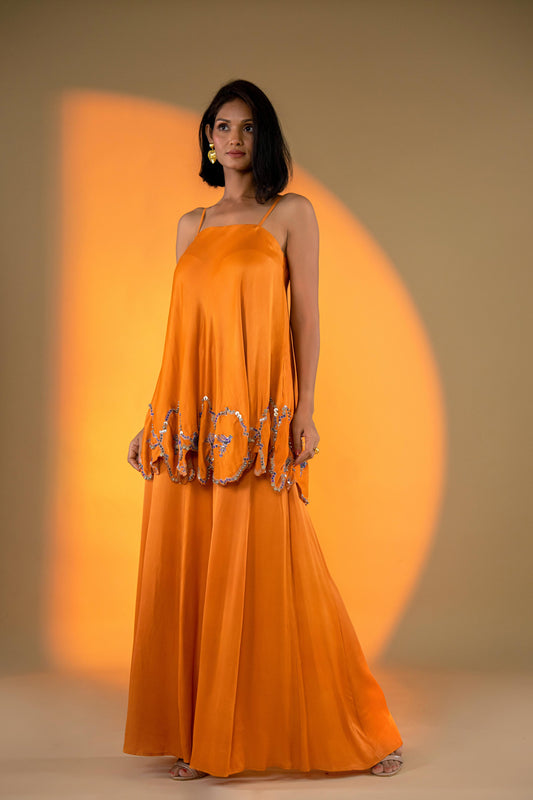 ORANGE  KURTA SET