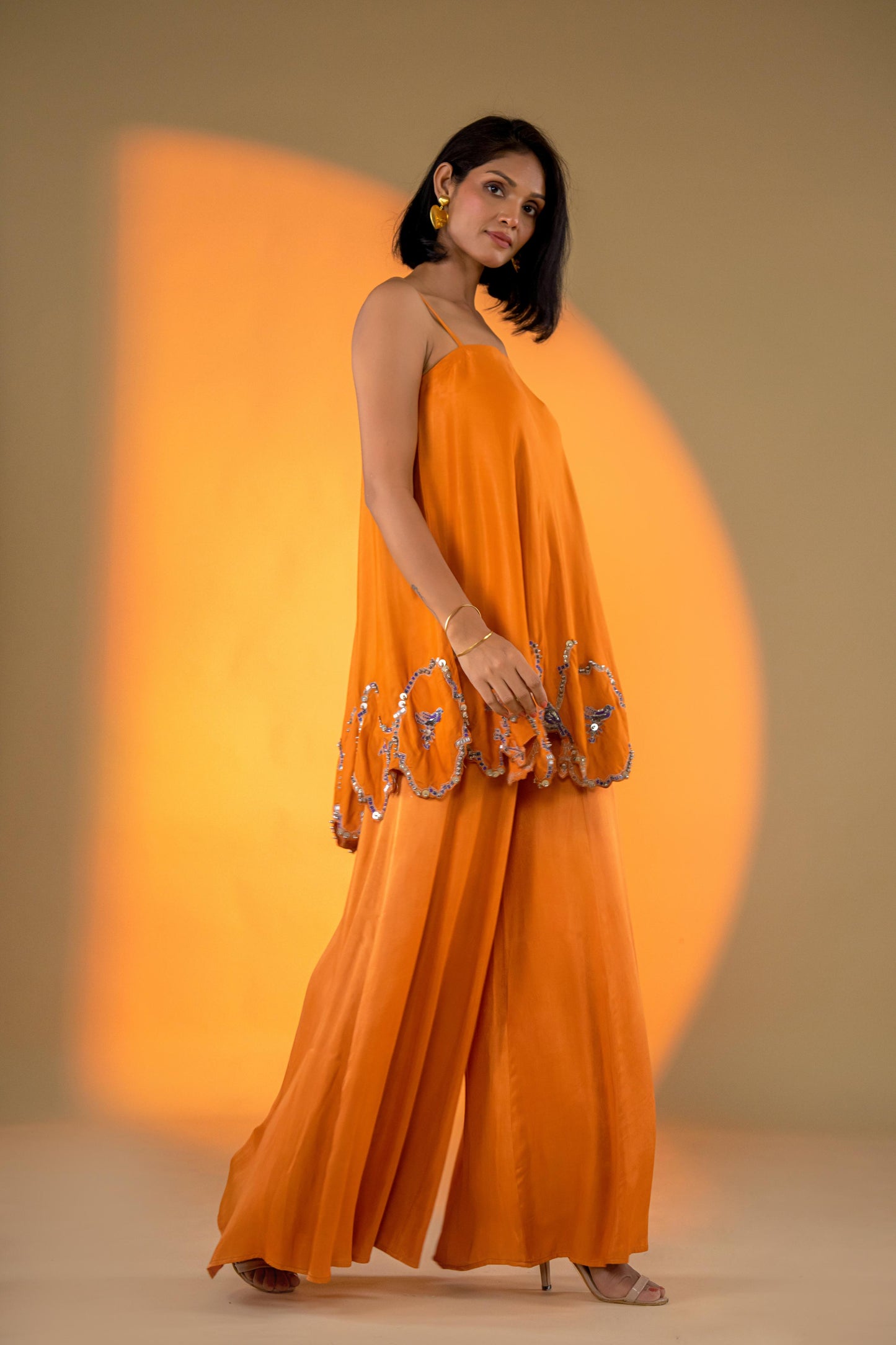 ORANGE  KURTA SET