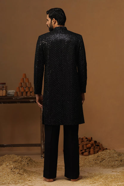 HUMSAFAR BLACK INDO - WESTERN SET