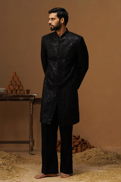 HUMSAFAR BLACK INDO - WESTERN SET