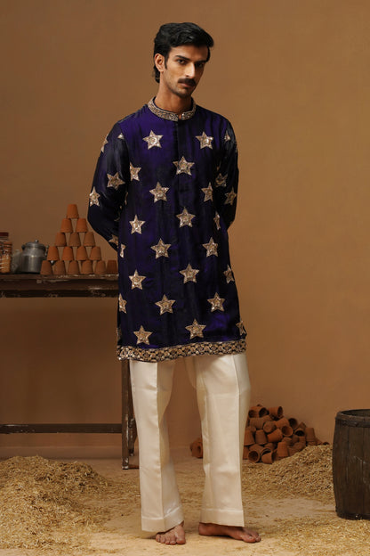STAR NAVY BLUE  SHORT KURTA  SET