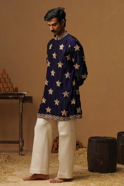 STAR NAVY BLUE  SHORT KURTA  SET