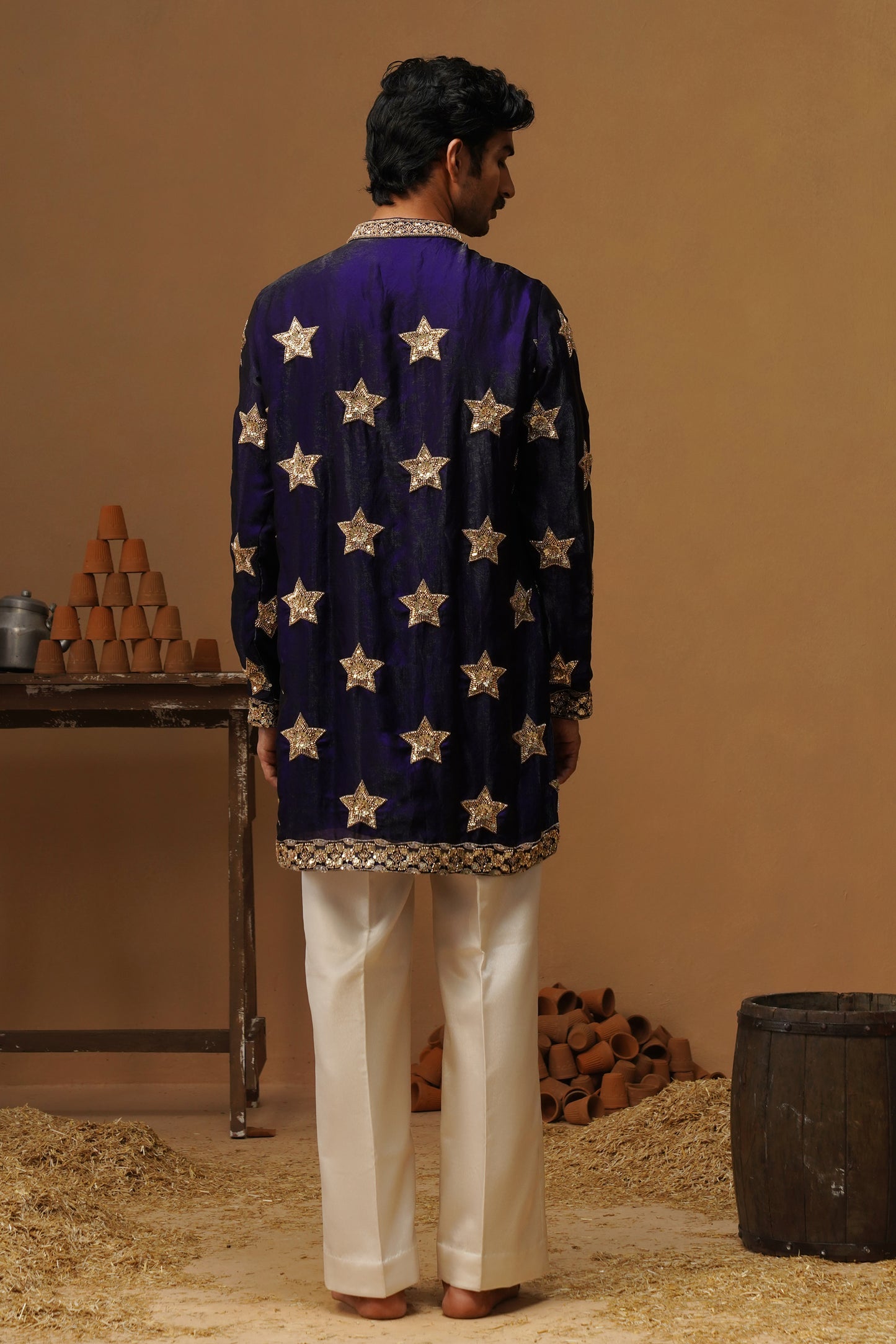 STAR NAVY BLUE  SHORT KURTA  SET