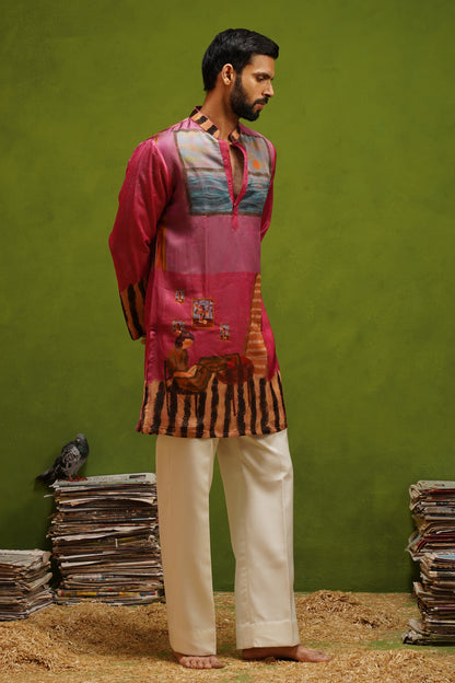 CANVAS MAGENTA SHORT KURTA SET