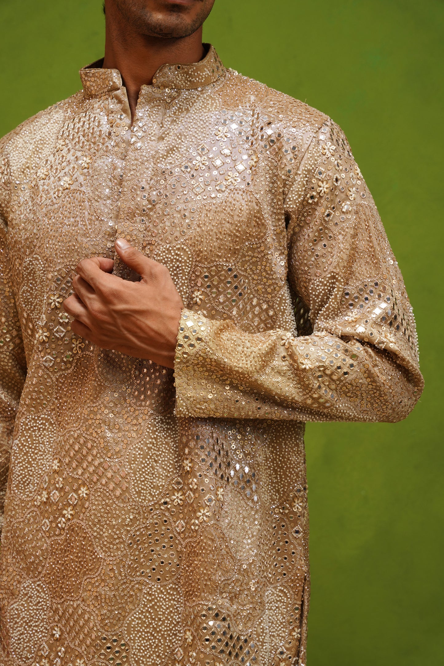 ARJUN BEIGE SHORT KURTA SET