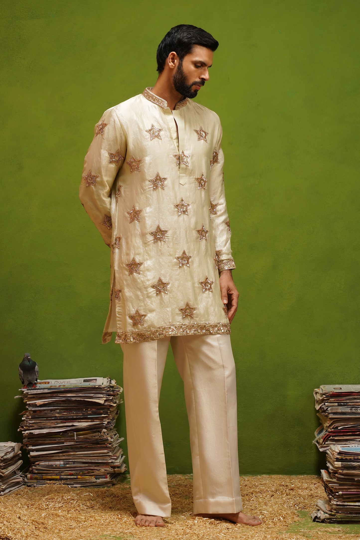 STAR BEIGE SHORT KURTA SET