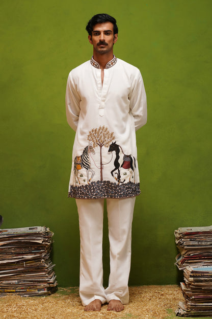 SAATHI IVORY SHORT KURTA SET