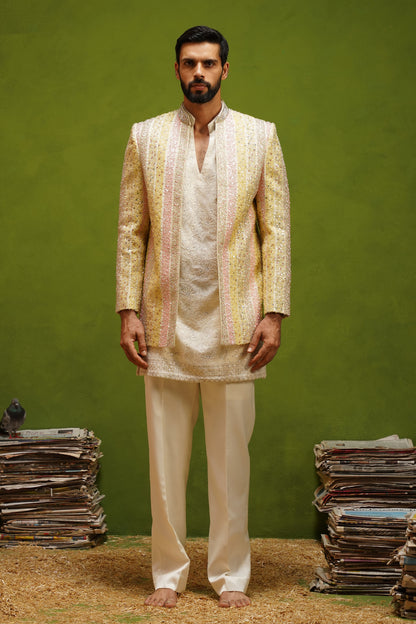 AAFREEN MULTI JODHPURI SET WITH V NECK KURTA