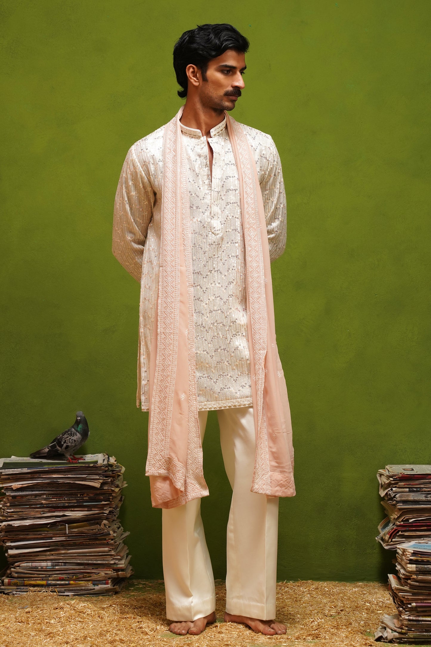 NEEL IVORY  SHORT KURTA SET WITH DUPATTA