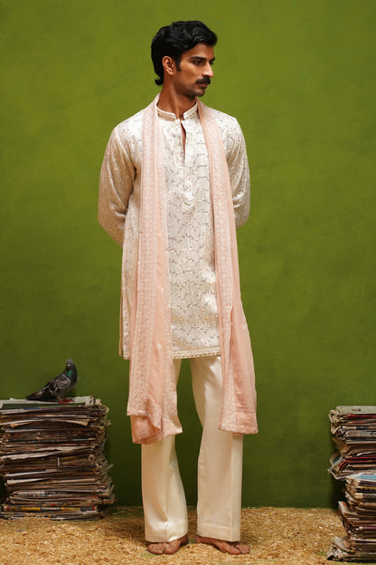 NEEL IVORY  SHORT KURTA SET WITH DUPATTA