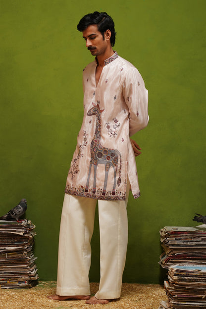 SAFARI PINK SHORT KURTA SET