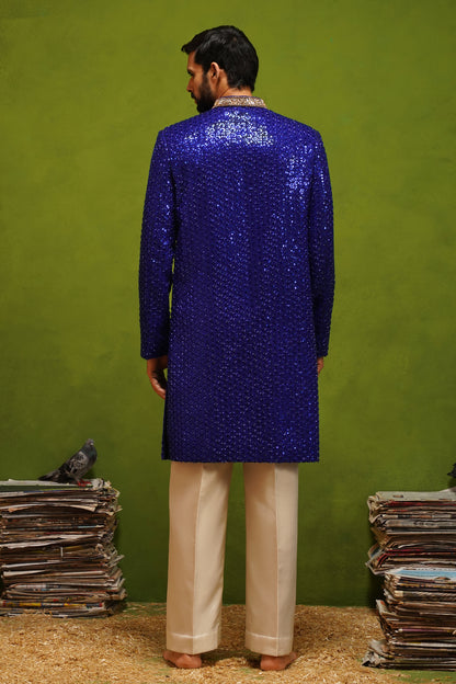 HUMSAFAR ROYAL BLUE INDO - WESTERN  SET