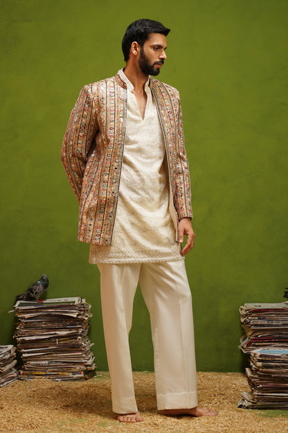 SAFAR MULTI JODHPURI SET WITH V NECK KURTA