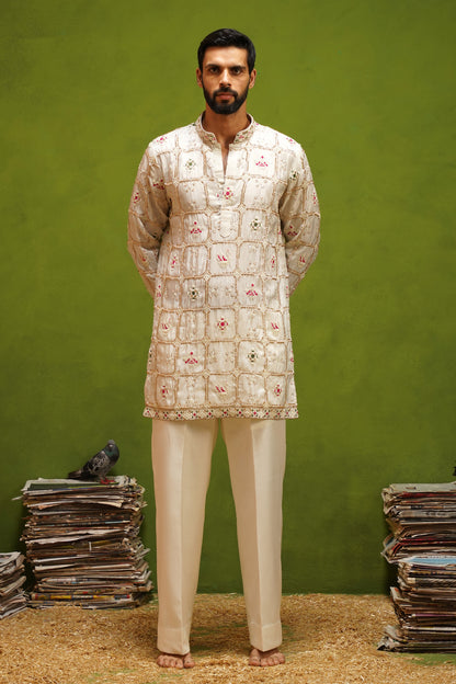 PATOLA IVORY  SHORT KURTA SET