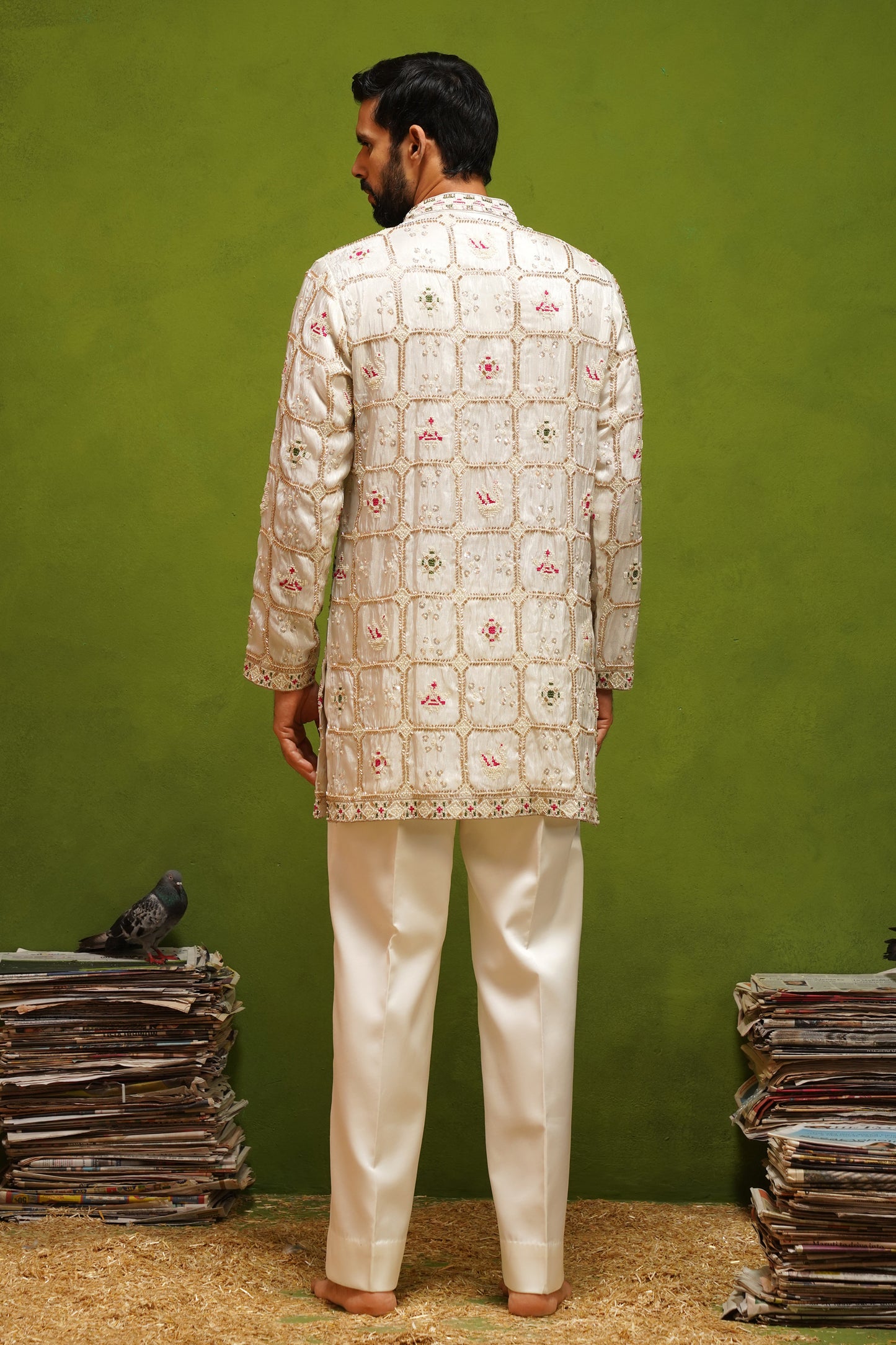 PATOLA IVORY  SHORT KURTA SET