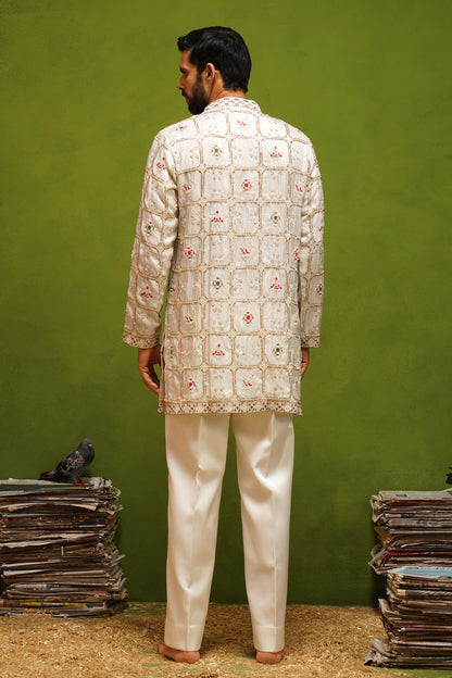 PATOLA IVORY  SHORT KURTA SET
