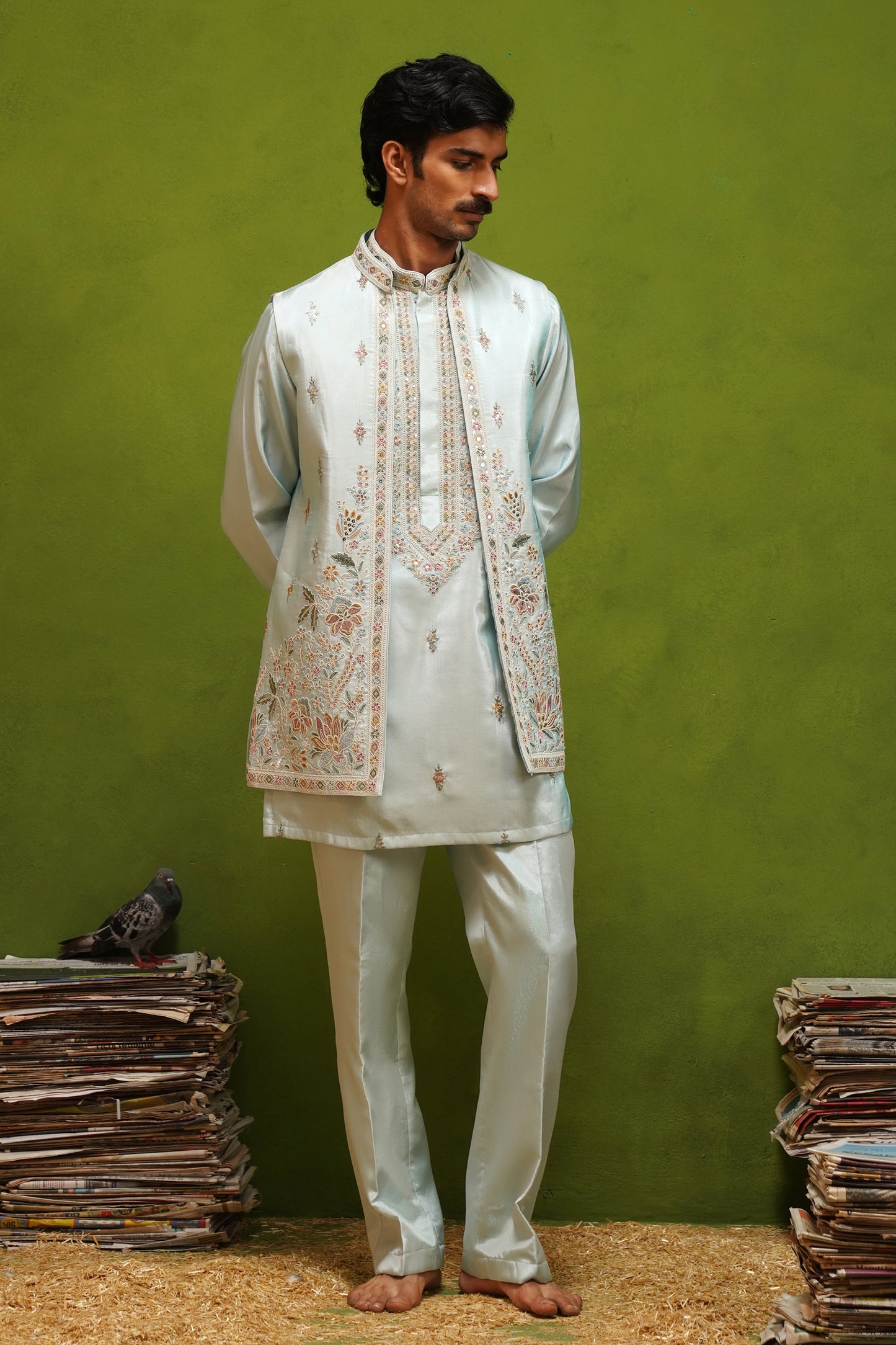 KIAAN SKY SHORT KURTA JACKET  SET