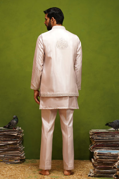 OJASV PINK SHORT KURTA JACKET  SET