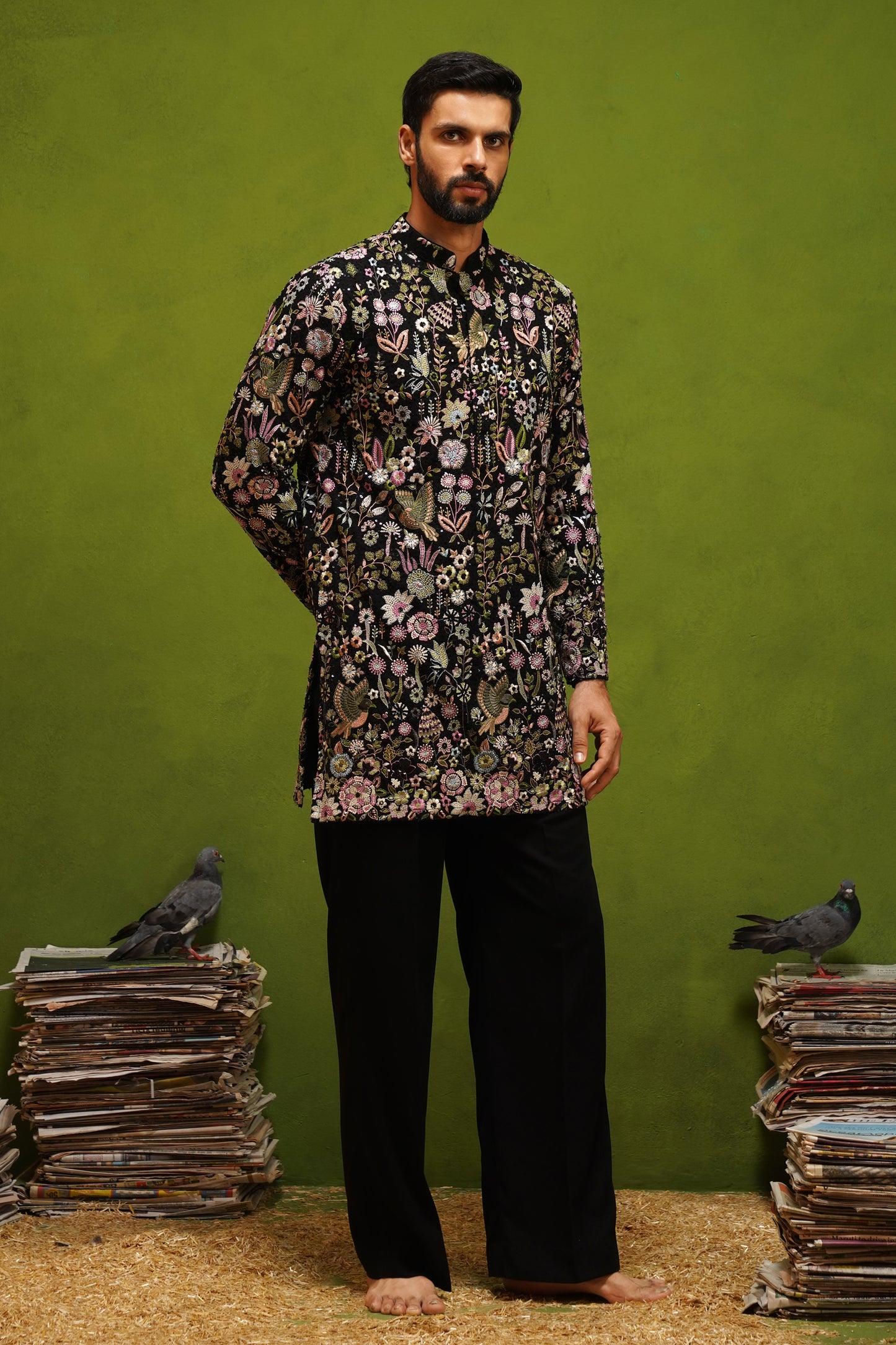 ROOH BLACK SHORT KURTA SET