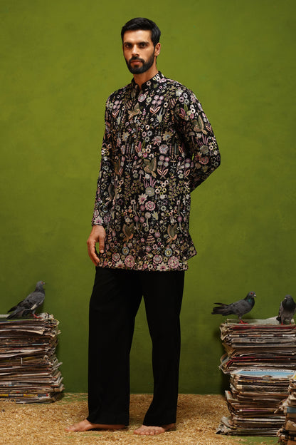 ROOH BLACK SHORT KURTA SET