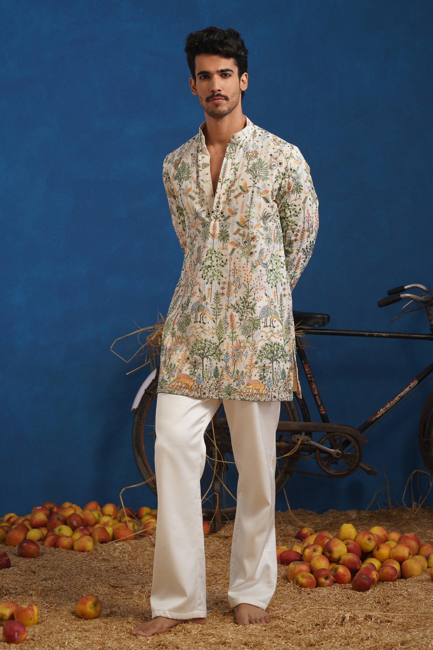 PARIND IVORY SHORT KURTA SET