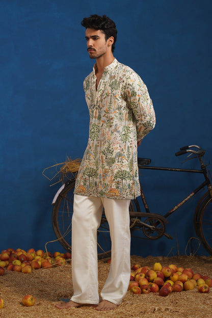 PARIND IVORY SHORT KURTA SET