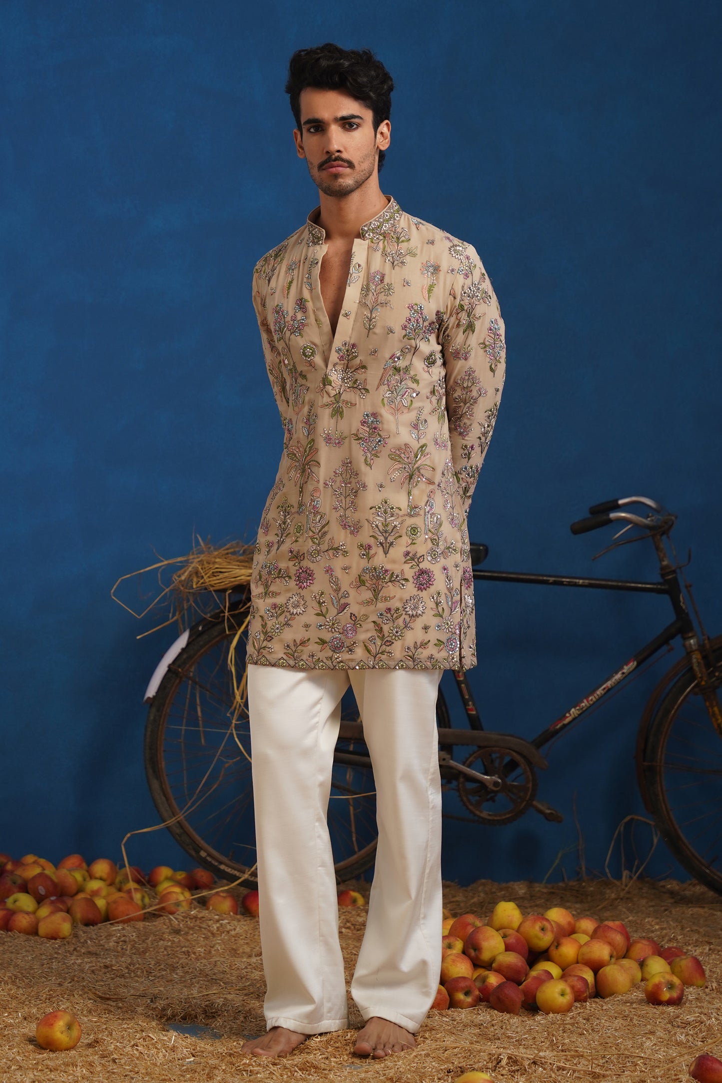 REHAAN BEIGE SHORT KURTA SET