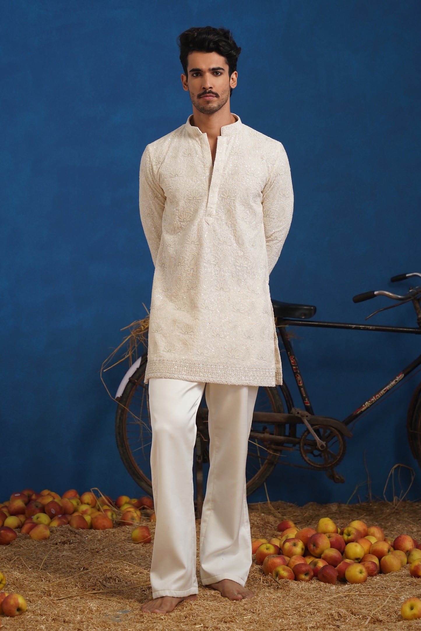 UDAY IVORY SHORT KURTA SET