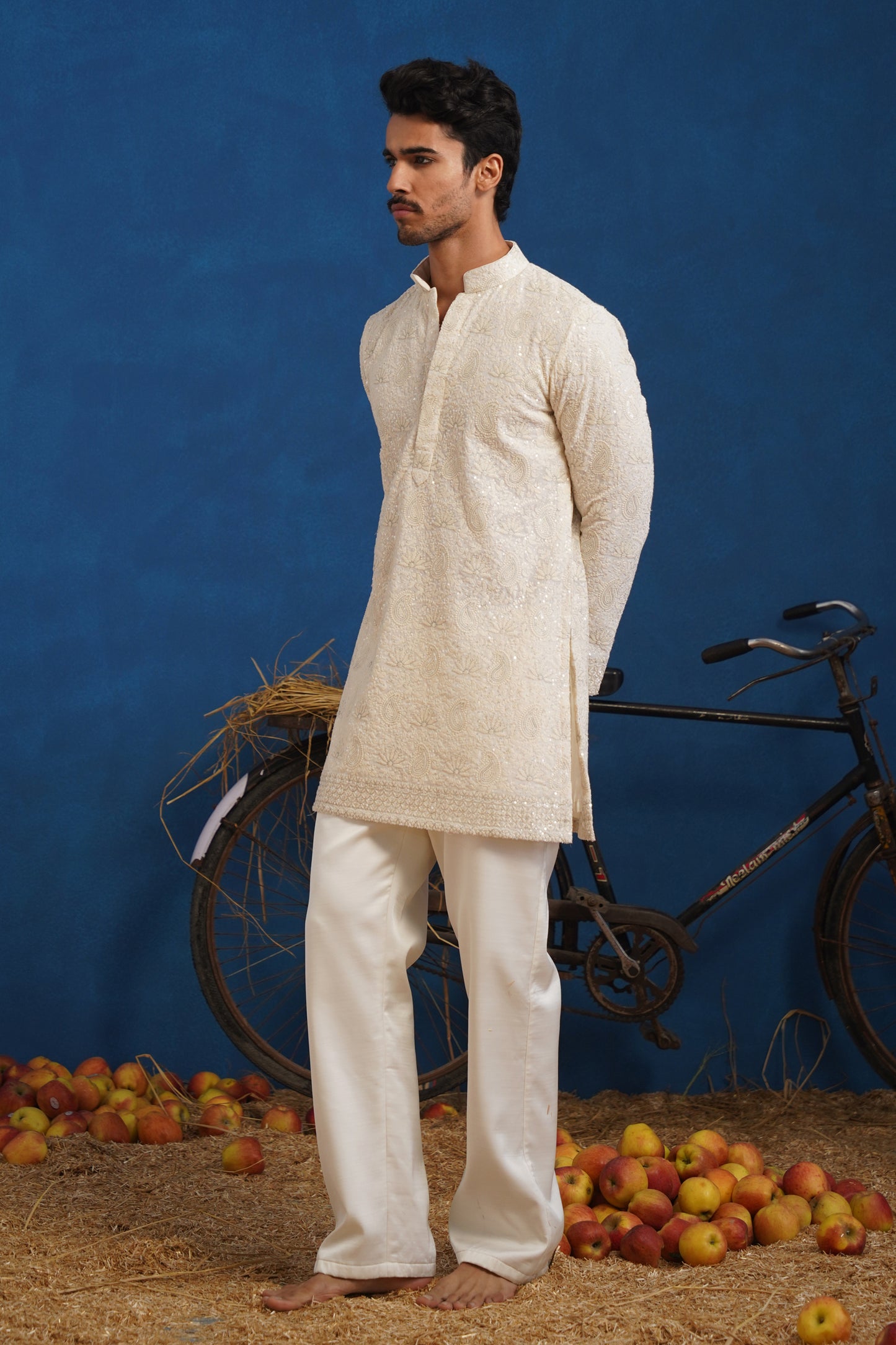 UDAY IVORY SHORT KURTA SET