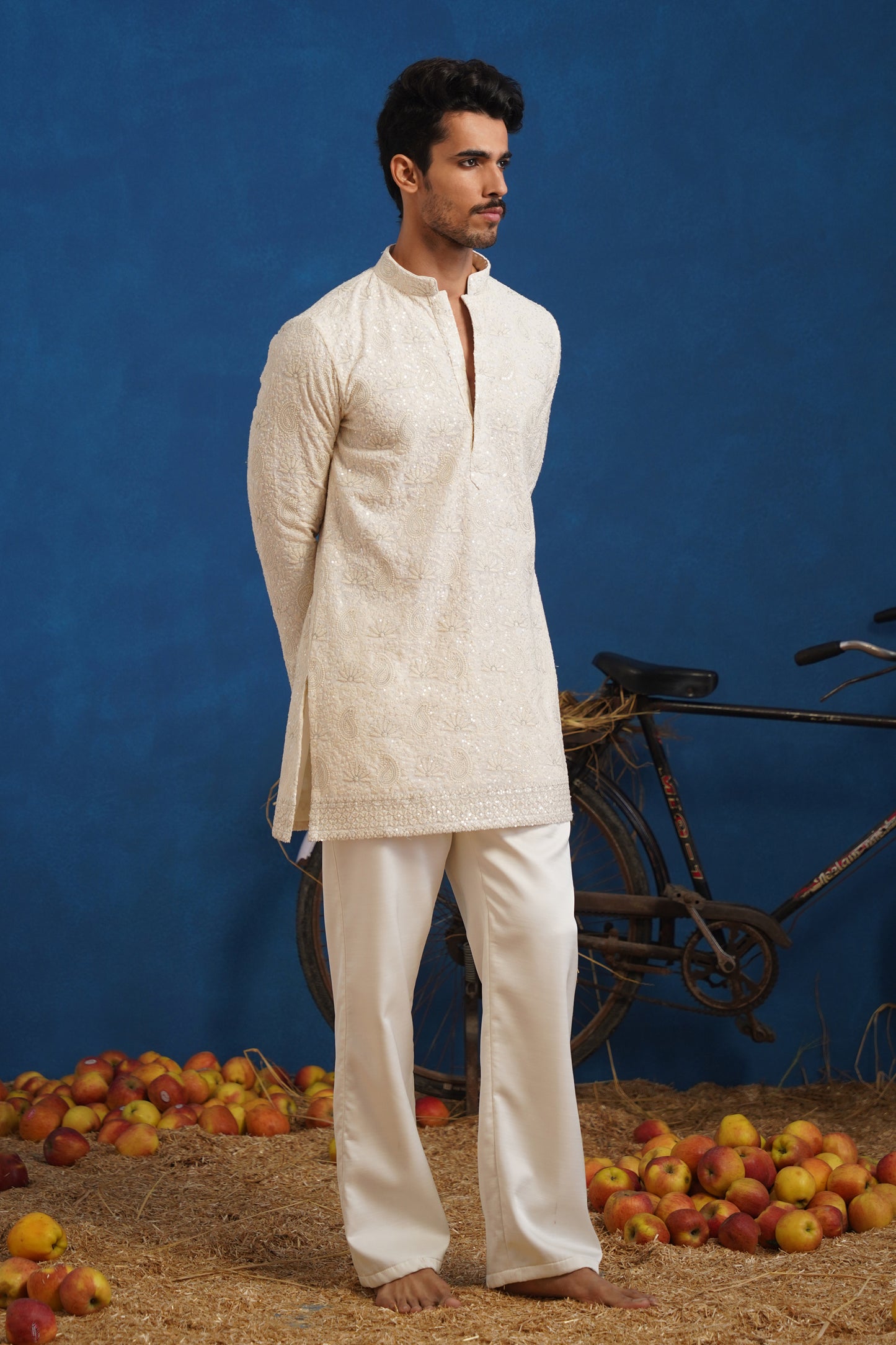 UDAY IVORY SHORT KURTA SET