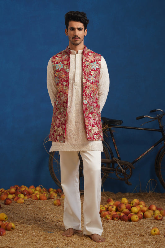 DEVISH HOT PINK SHORT KURTA JACKET SET