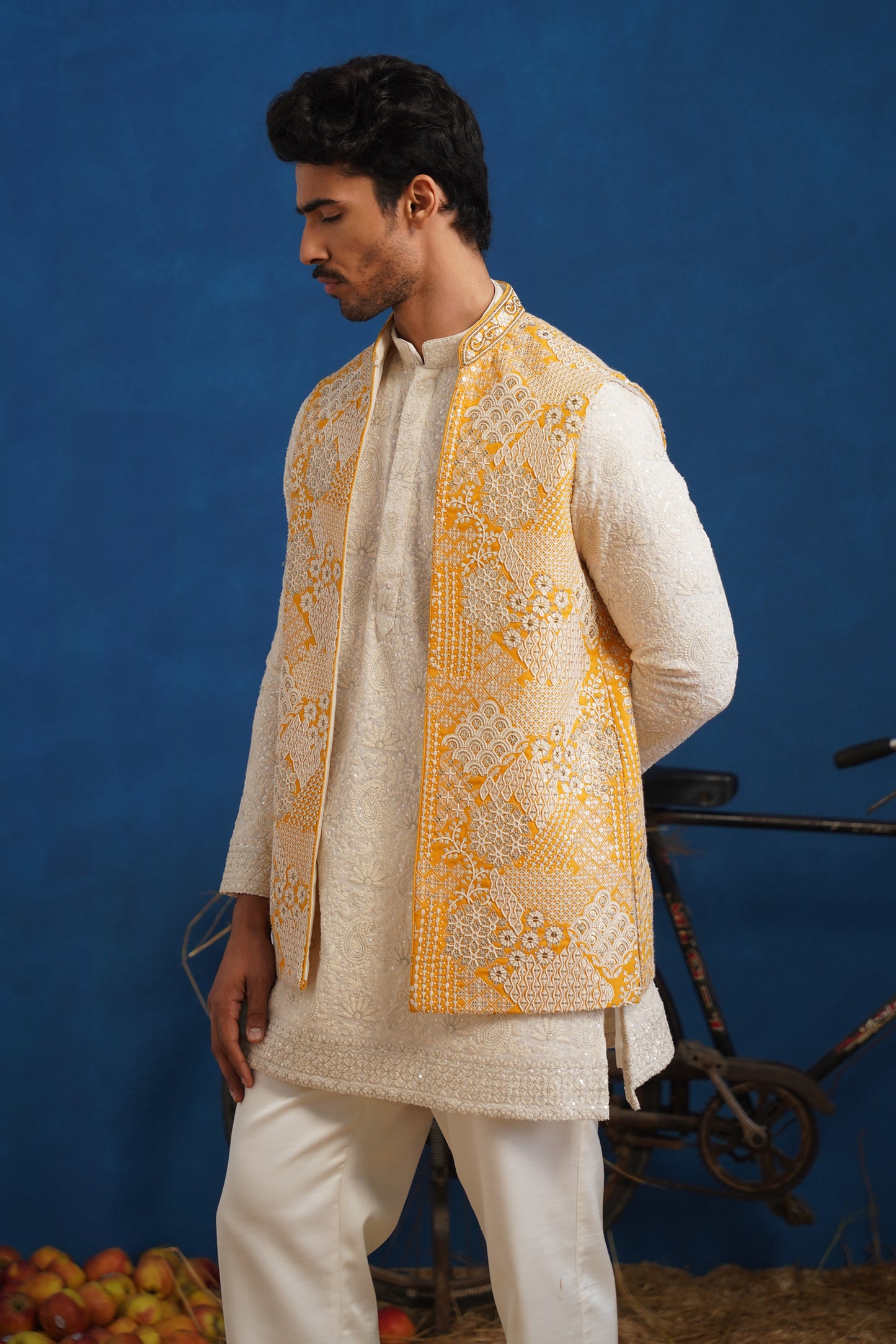 CHITRAY HALDI SHORT KURTA JACKET SET