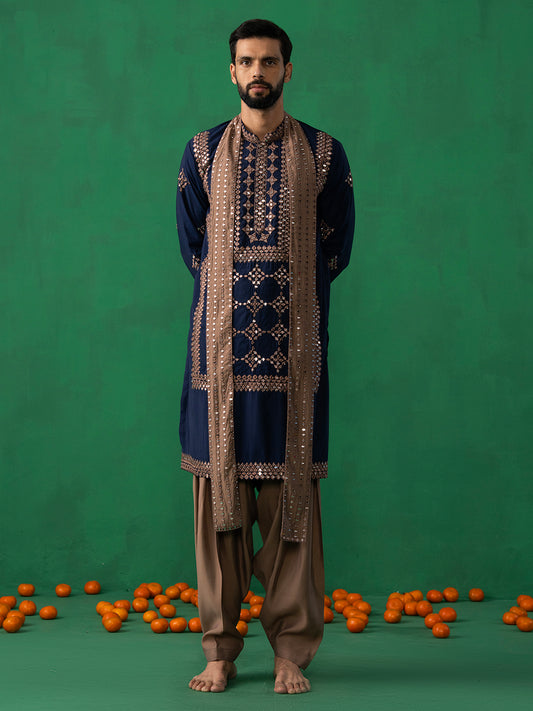 DARPAN NAVY BLUE KURTA SET