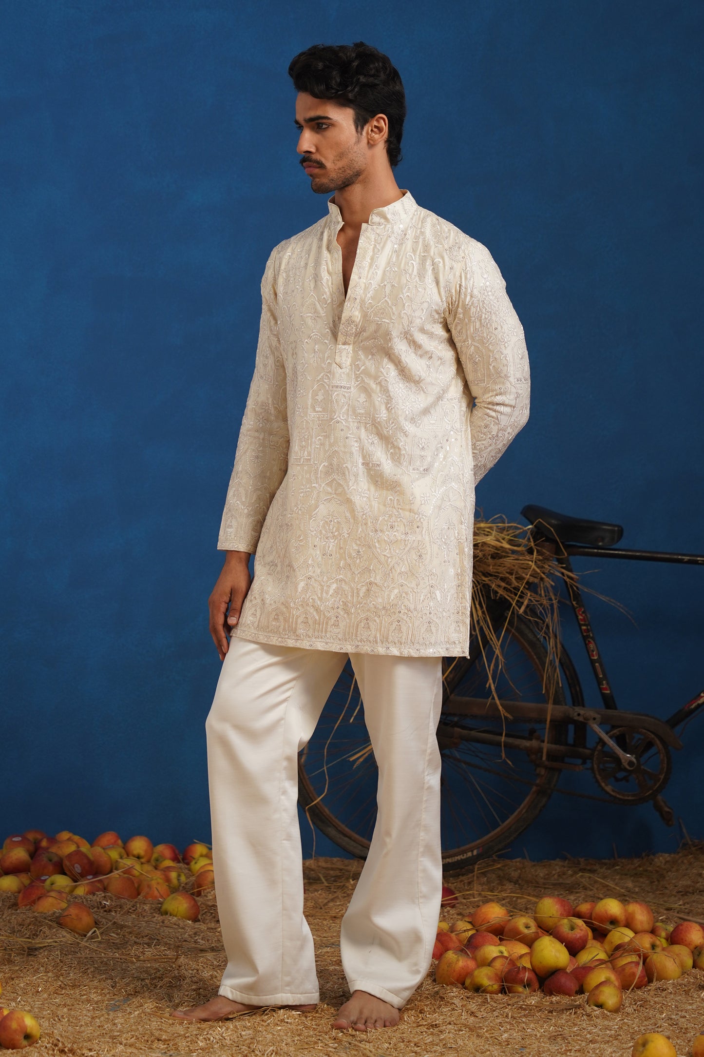 ARUSH CREAM SHORT KURTA SET