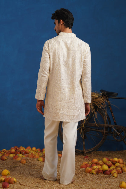 ARUSH CREAM SHORT KURTA SET