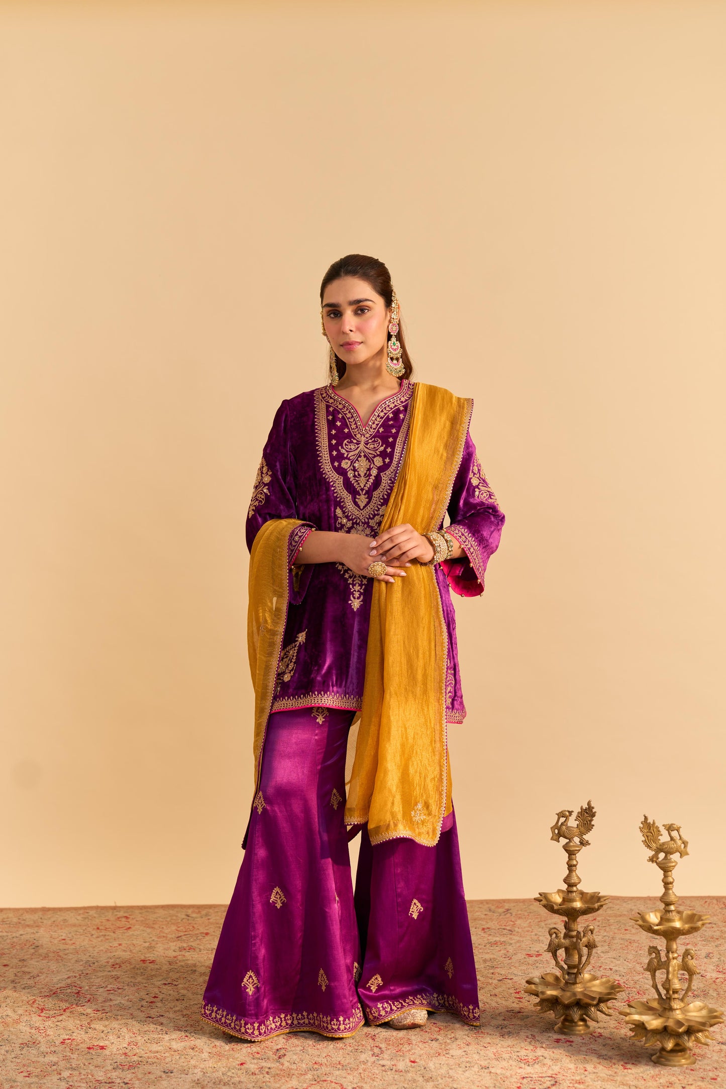 NOOREN - KURTA WITH FLARED PALAZZO AND DUPATTA