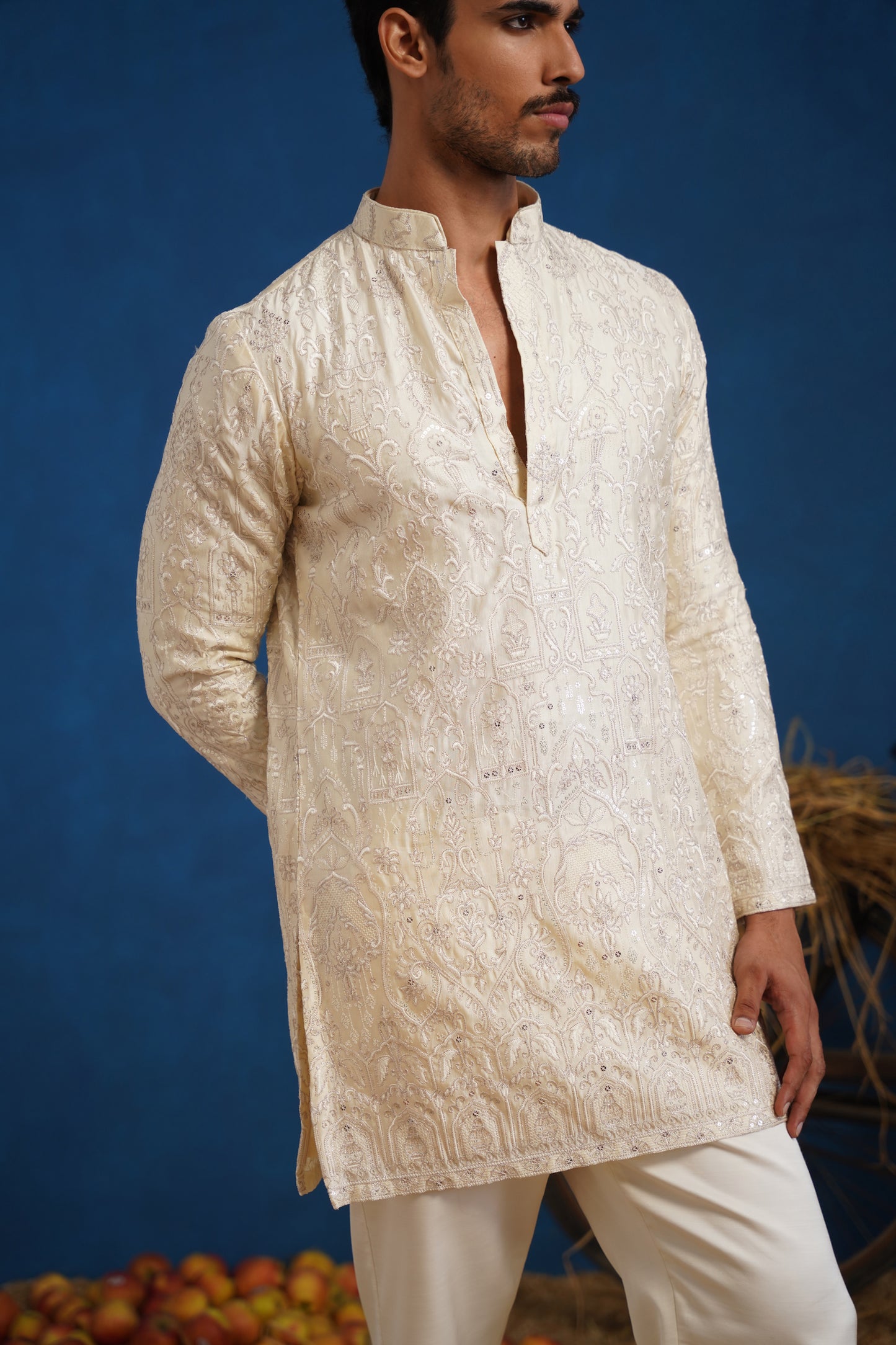 ARUSH CREAM SHORT KURTA SET