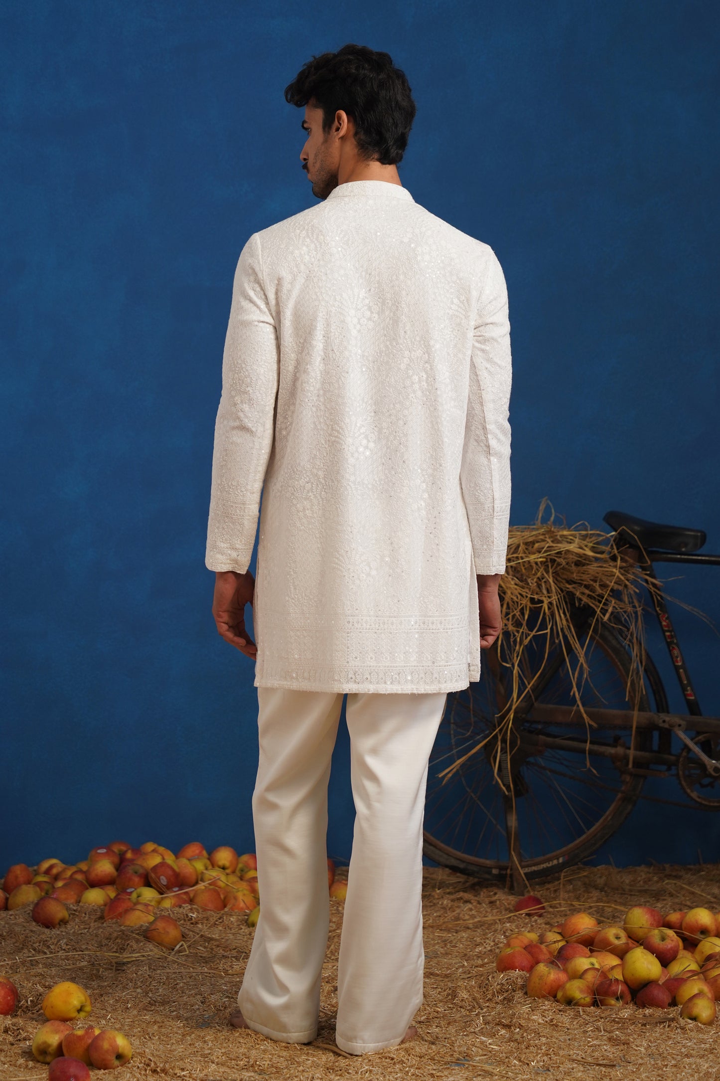 PRAVIN WHITE SHORT KURTA SET