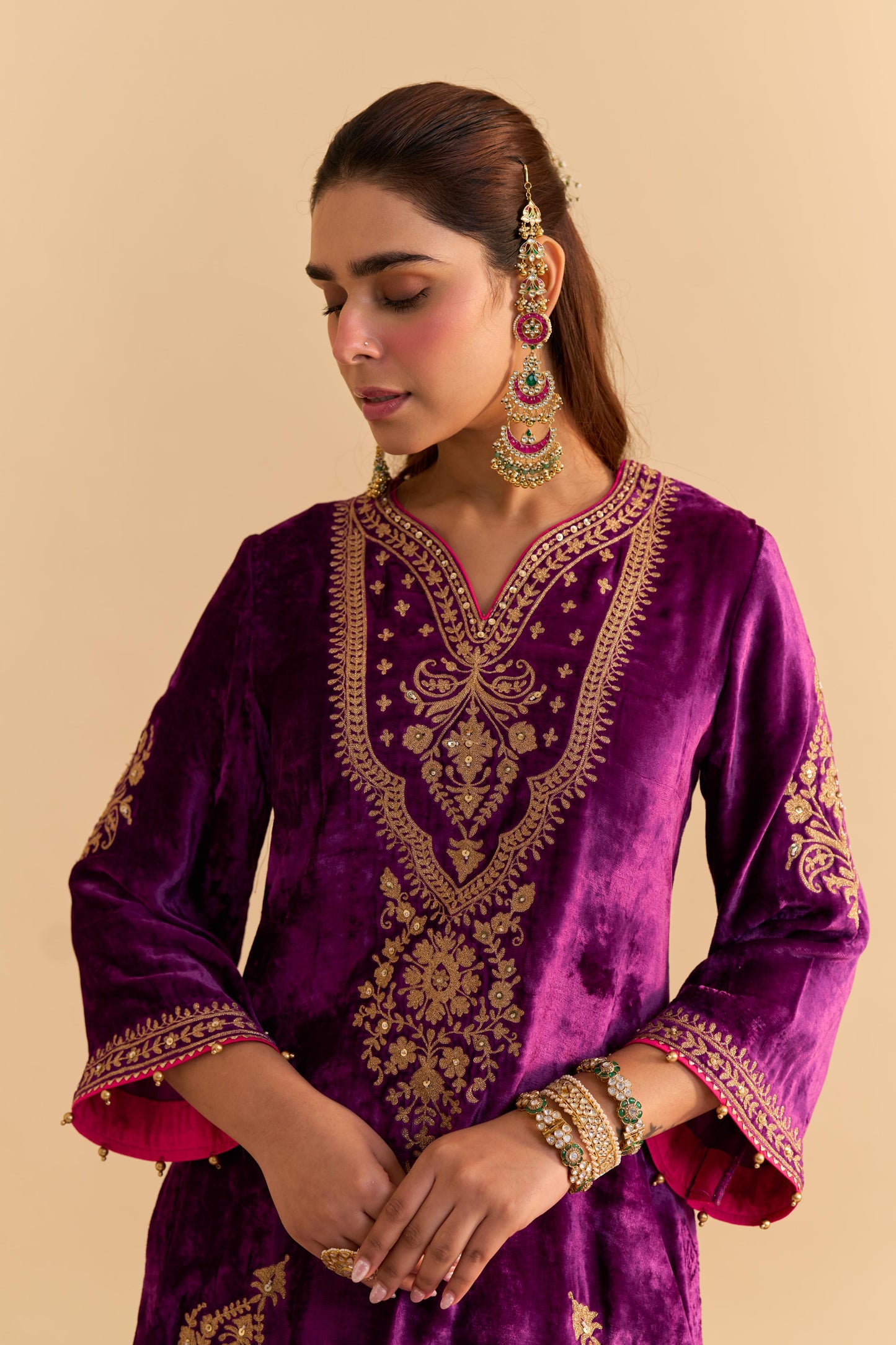 NOOREN - KURTA WITH FLARED PALAZZO AND DUPATTA