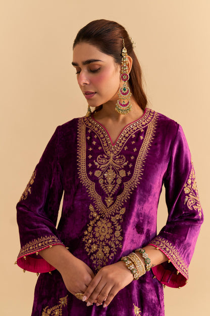 NOOREN - KURTA WITH FLARED PALAZZO AND DUPATTA
