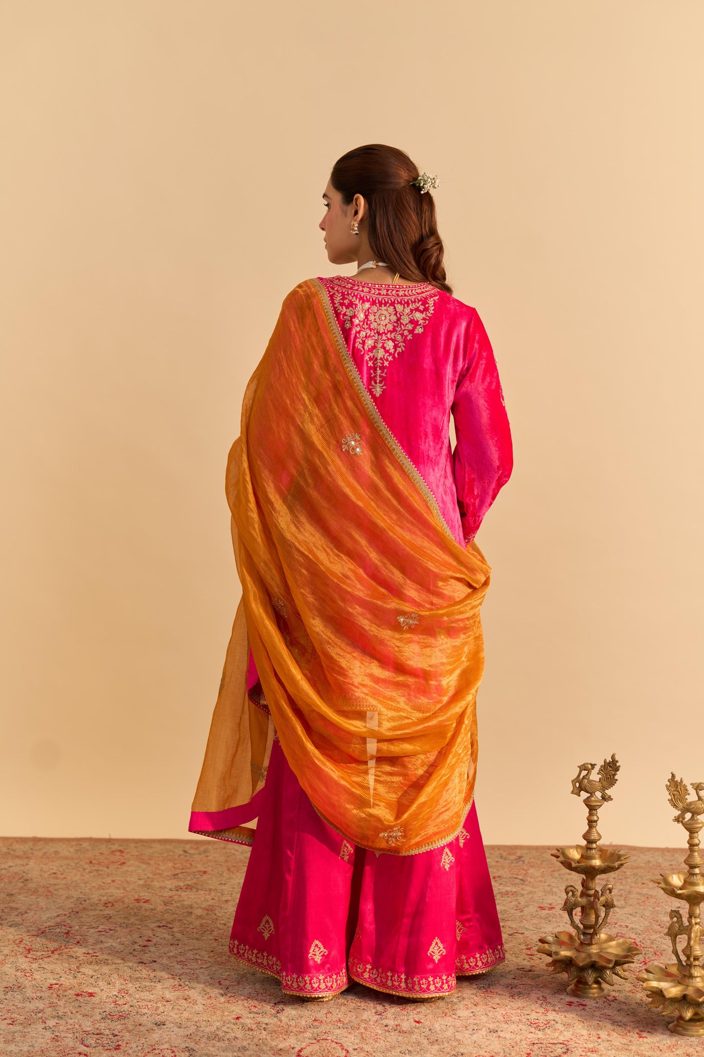 NOOREN - KURTA WITH FLARED PALAZZO AND DUPATTA