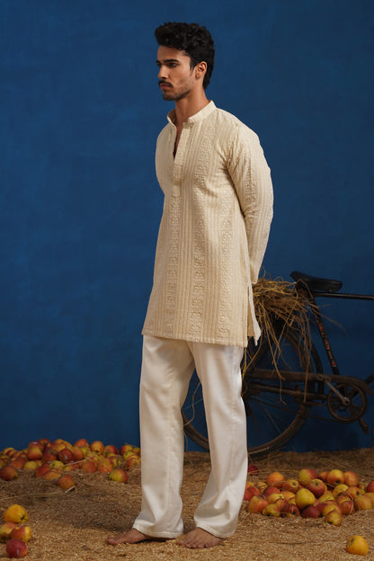 DAKSH BEIGE SHORT KURTA SET