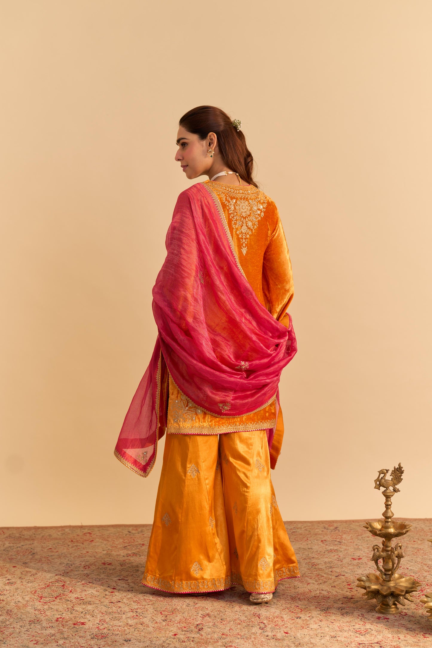 NOOREN - KURTA WITH FLARED PALAZZO AND DUPATTA